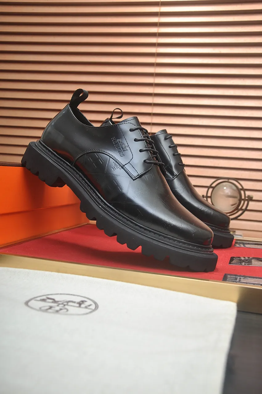 Men's men's shoes 💰720💶【[Hermes HERMES】】(High-end Niuli) New 🍀 HERMES - top version of classic casual leather shoes! Made of imported original cowhide, the inner top layer is comfortable cowhide lining! Original wear-resistant rubber foam outsole! High quality products! Code number 38-45 (45 customized)